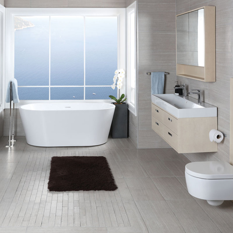 Aquatre 58.88'' L Freestanding Soaking Bathtub