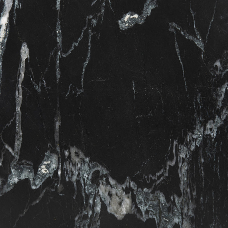 Poli Marble End Table, Black/Gray