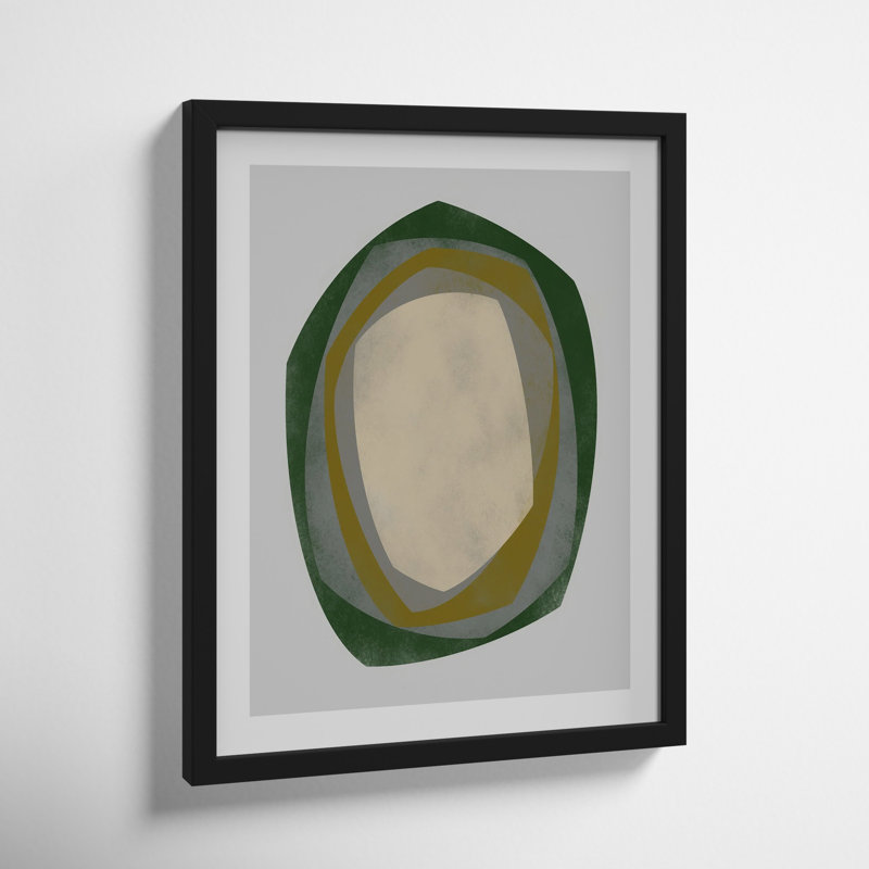 Geode 1 by Jacques Pilon, 20" H x 16" W, Black Framed