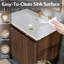 Meuble-lavabo de 36 po avec lavabo, structure autoportante pour une stabilité au sol, fermeture silencieuse pour un fonctionnement silencieux, finition en chêne élégant pour une esthétique moderne (lavabo blanc)
