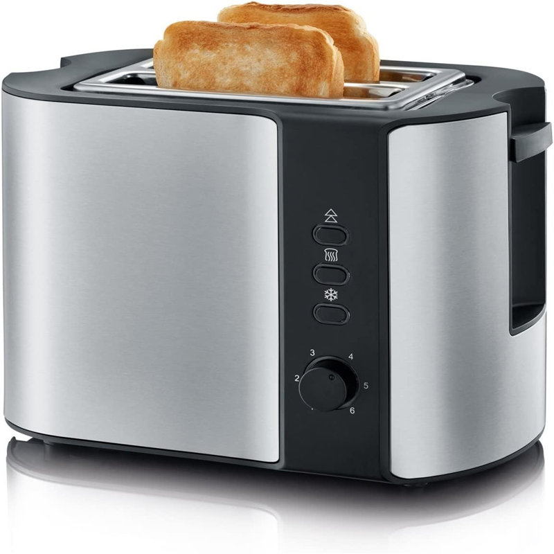 Automatic toaster, including black stainless steel, bread toaster attachment, 2 toasting chambers 800W, toaster