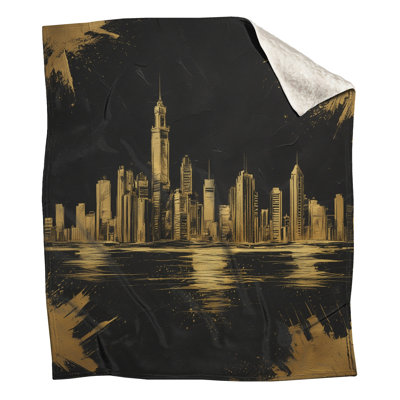 Golden City Skyline Blankets