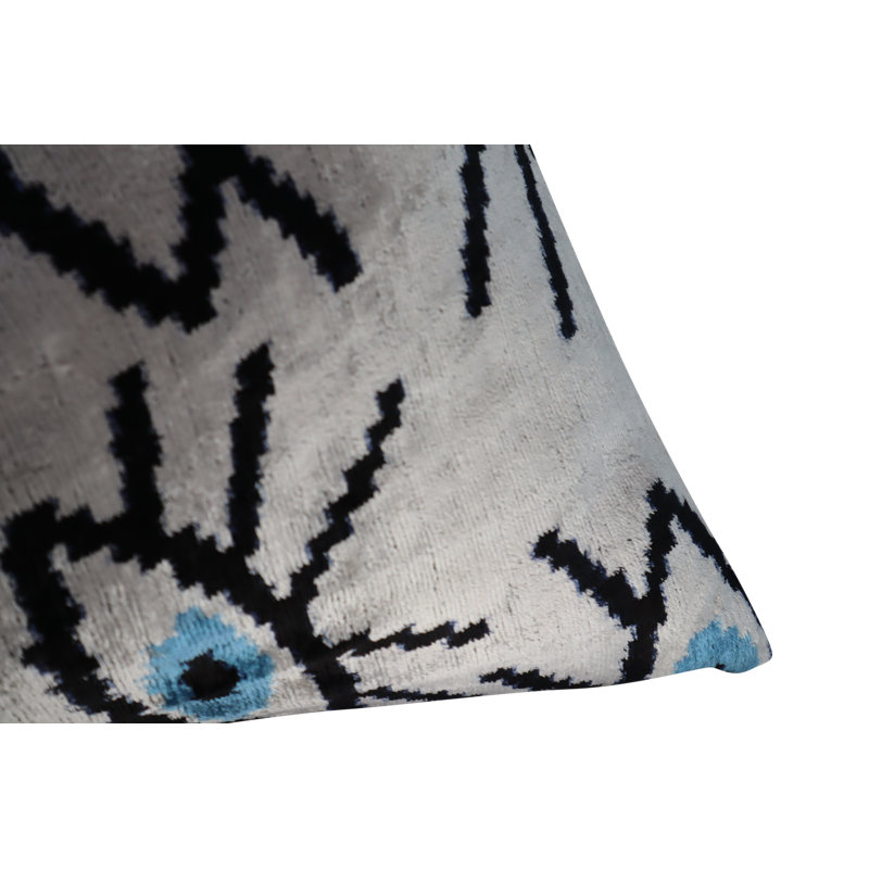 Velvet Rectangular Pillow Cover & Insert, Light Gray Geometric