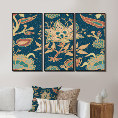 National Indian Paisley - 3 pièces, reproduction sur toile flottante