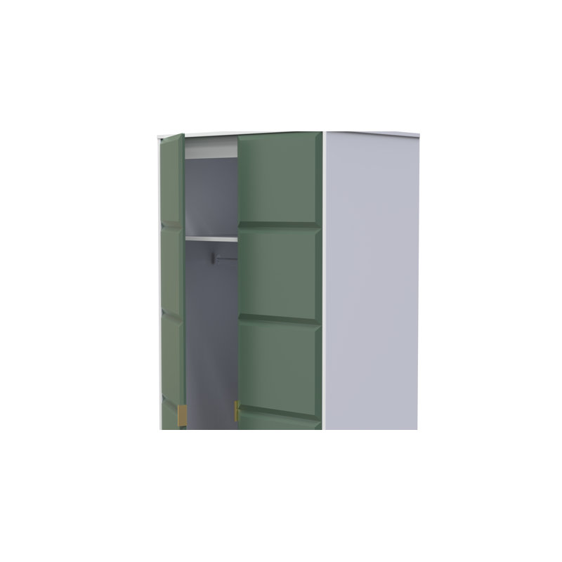 Allem 2 Door Wardrobe, Green/White