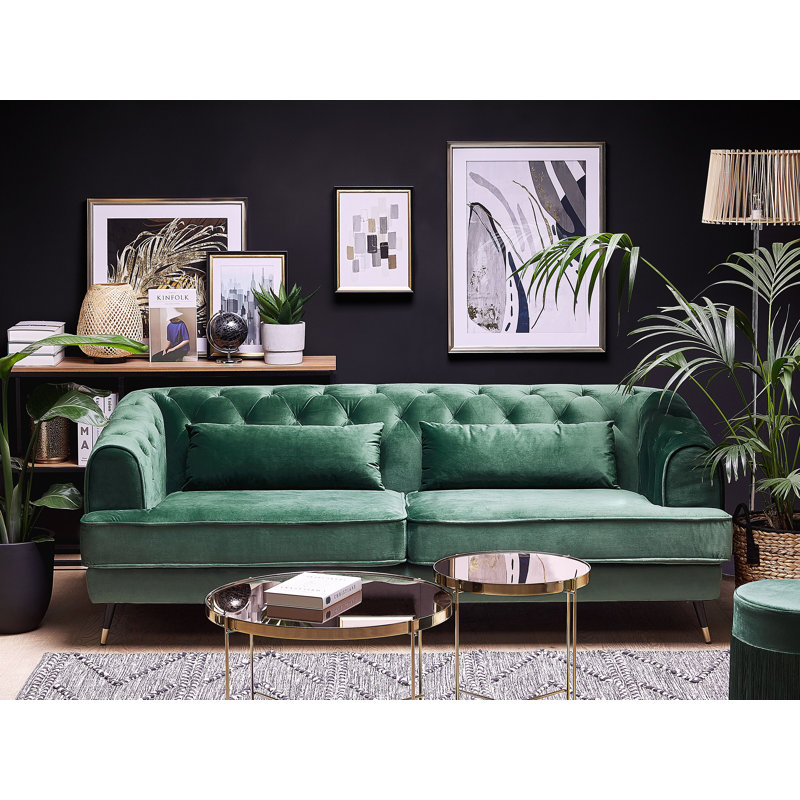 Cloutier Velvet Sofa, Green