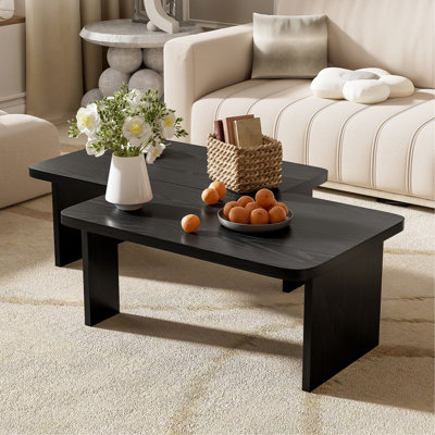 Modern Minimalist Coffee Table Set, Rectangle Coffee Table With Splicing Design, Multifunctional Combination Table For Living Room