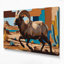 «Southwestern Animals» Bighorn Sheep 7, art mural sur toile brune