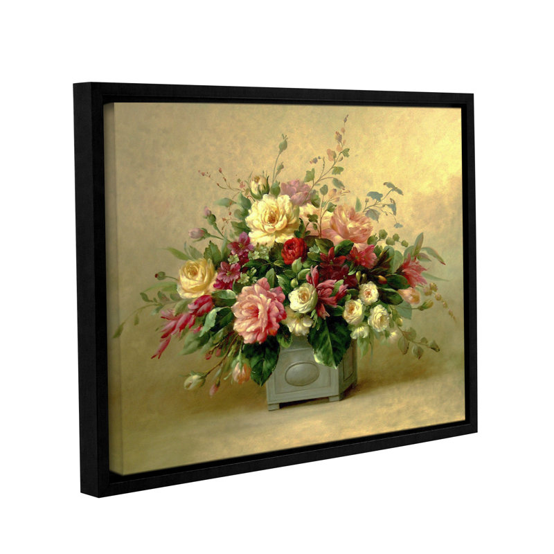 «Rose Bouquet II» par 0 Welby - reproduction imprimée, H 14 po x l 18 po x P 2 po, Cadre noir