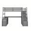 Lit mezzanine avec 7 tiroirs, 2 tablettes et un bureau-908904765-908904766