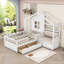 Lit simple en bois avec deux tiroirs, siège et tablette Abin-979023722