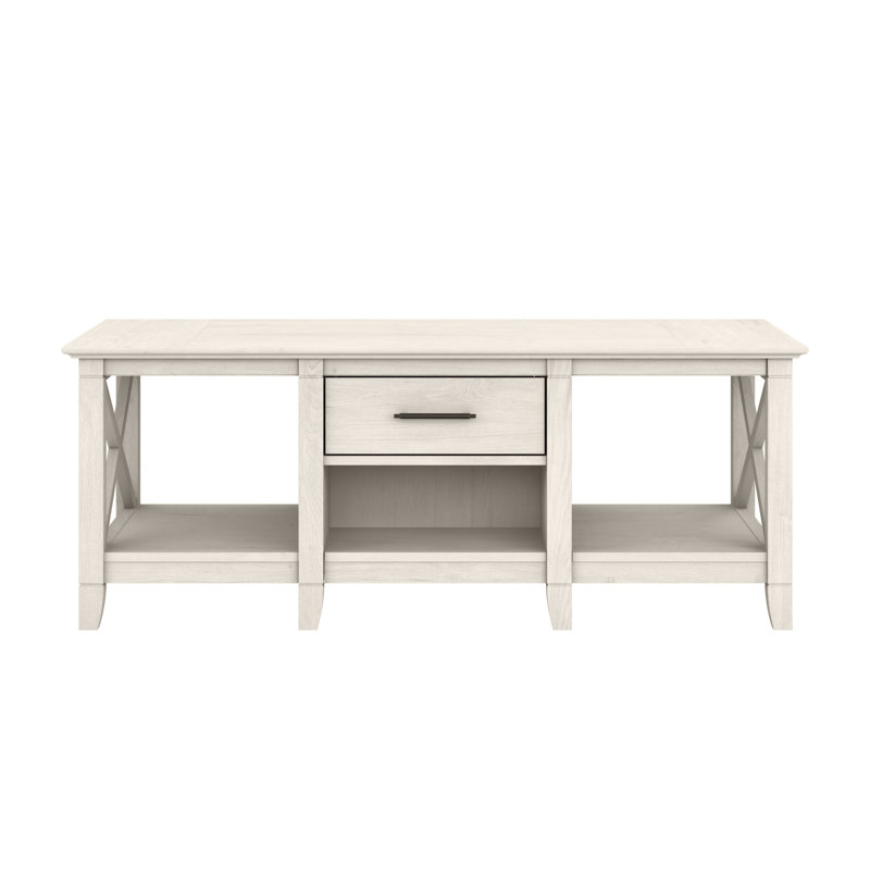 Table basse avec rangement Huckins, Chêne blanc lin