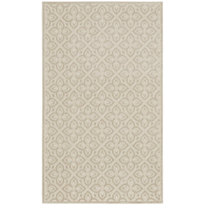 Nourison Washable Charm 3' x 5' Silver Ivory Contemporary Indoor Rug