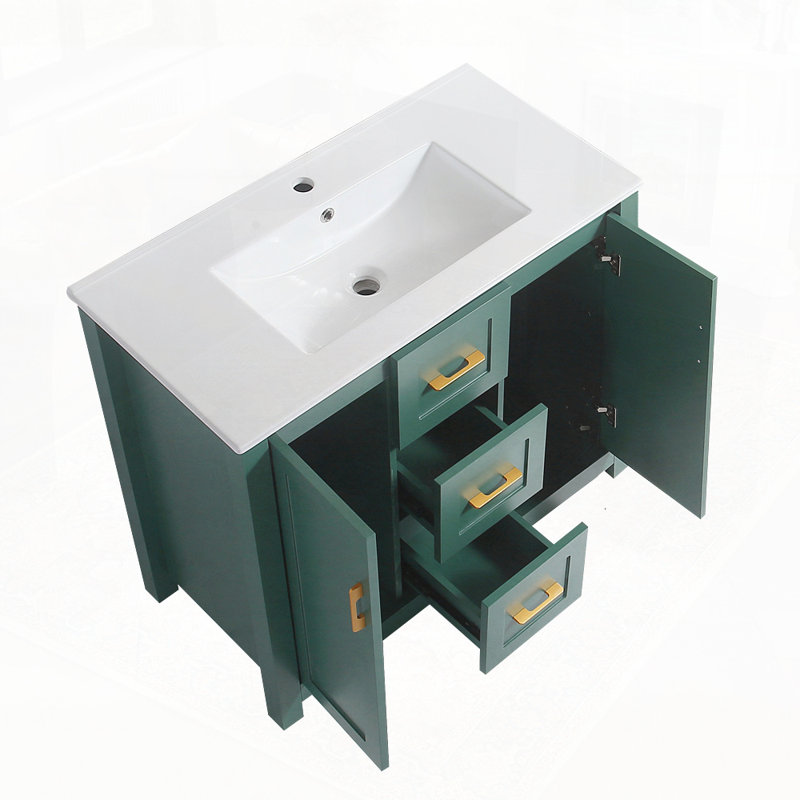 Bathroom Vanity with Single Sink, Green