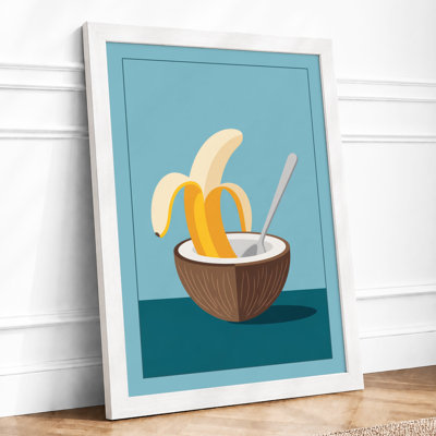 Banana In Coconut Bowl Modern - Print