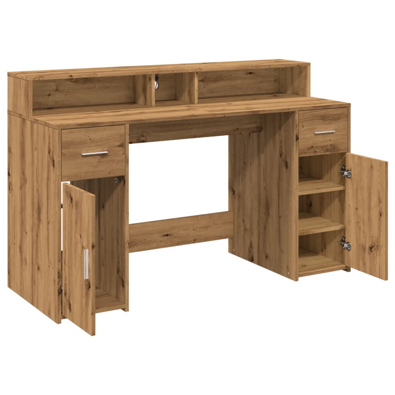 Computer Desk, Artisan/oak, 91cm H x 140cm W x 55cm D