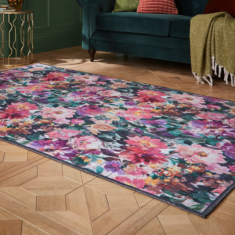 Clarke & Clarke Floral Area Rug, Orange, Rectangle 185 x 290 cm