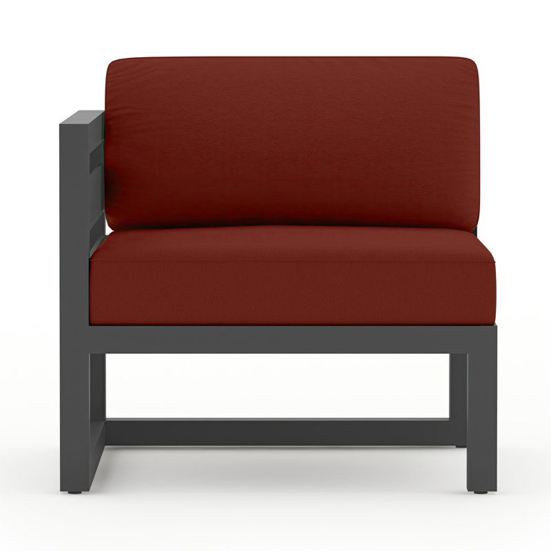 Avion Outdoor One Arm Lounge Chair, Canvas Charcoal Sunbrella® Canvas, Slate