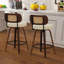 Chaises de bar pivotantes Pu, tabourets de bar rembourrés de style moderne Mid-Century avec pieds en bois-1812407479