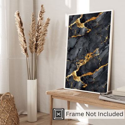 Abstrait géométrique abstrait doré et gris, reproduction d'art moderne sans cadre