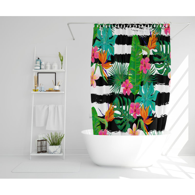 Albia 2 Piece Polyester Shower Curtain Set, 168cm H x 168cm W