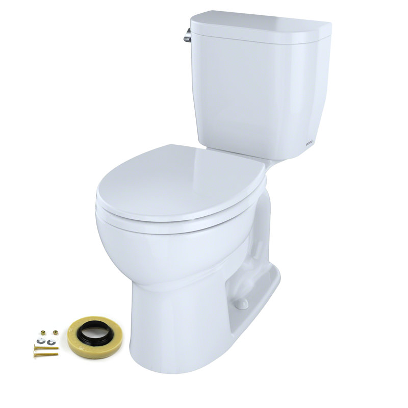 Entrada Two-Piece Round 1.28 GPF Universal Height Toilet with Seat and Wax Ring