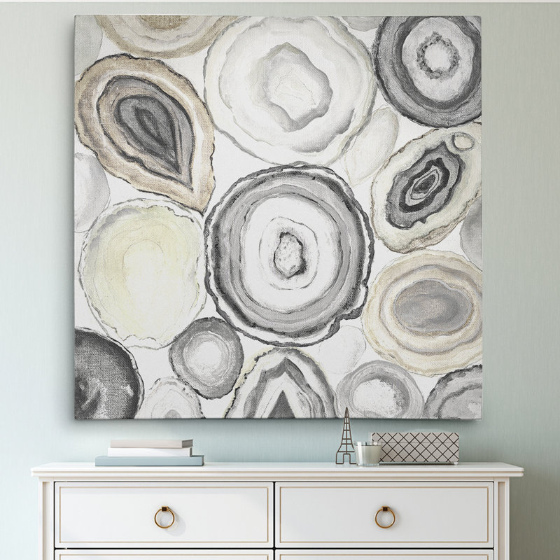 « geode divises i », peinture, Toile tendue, H 16 po x l 16 po x P 1,5 po