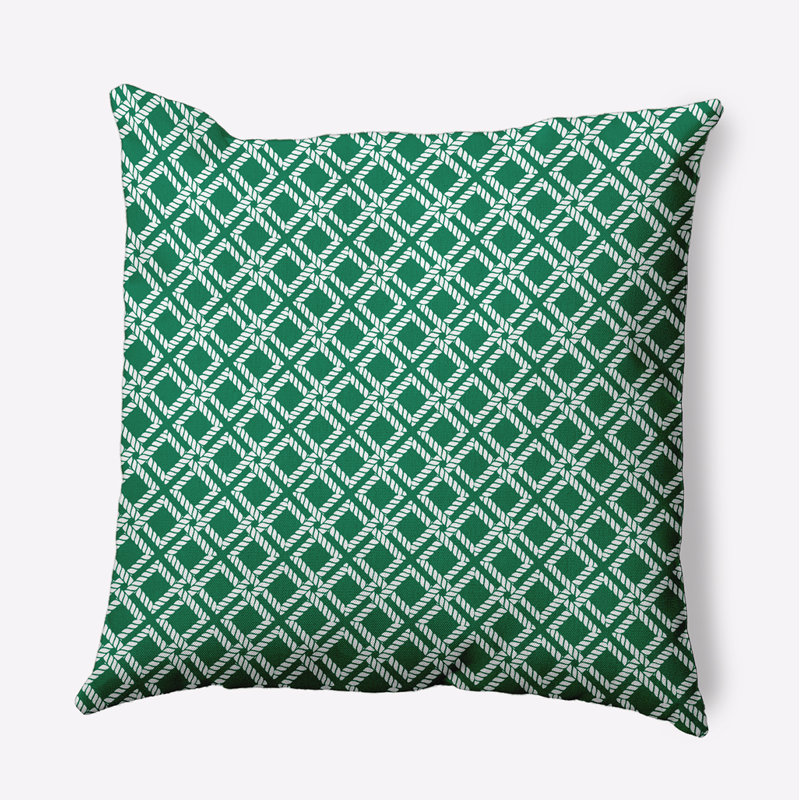 Coussin Nautical Nights, H 20 po x l 20 po, Véritable menthe géométrique
