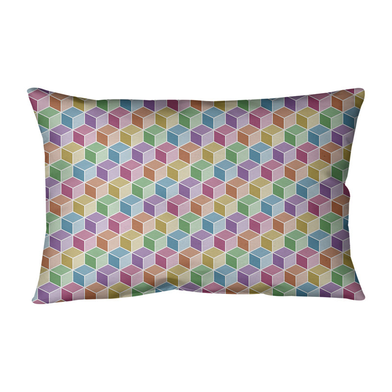 Coussin lombaire intérieur / extérieur Katelyn Elizabeth, Noir / Vert / Orange