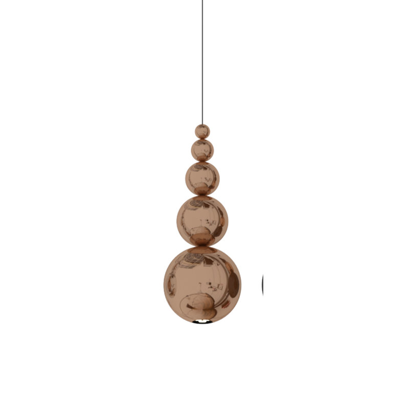 Luminaire suspendu géométrique unique à 1 lumière Bubble, Cuivre