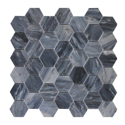 Bardiglio 2" x 2" Marble Honeycomb Mosaic Wall & Floor Tile