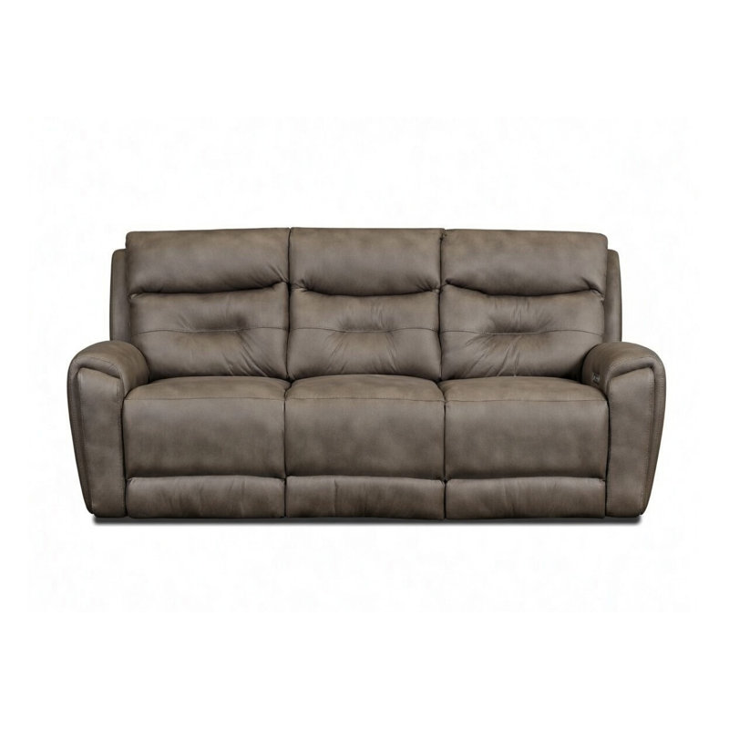90'' Triple Power Reclining Sofa, Tan  Polyester Blend