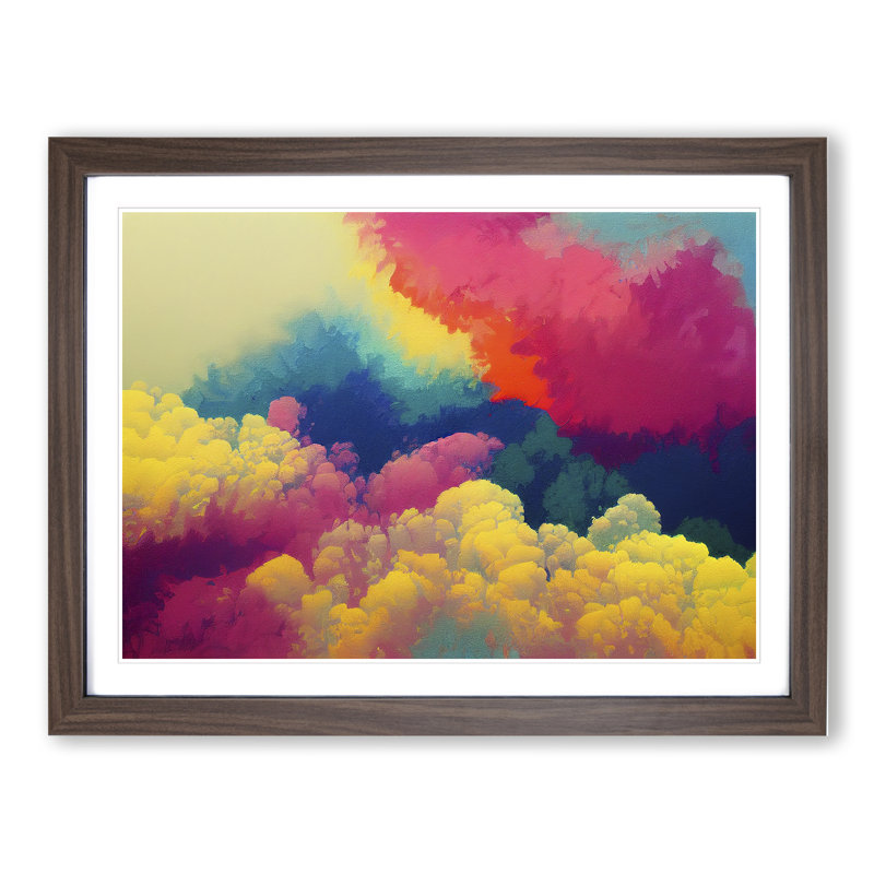 Abstract Cloudy Sky - Framed Print, 46cm H x 64cm W x 2cm D, Walnut