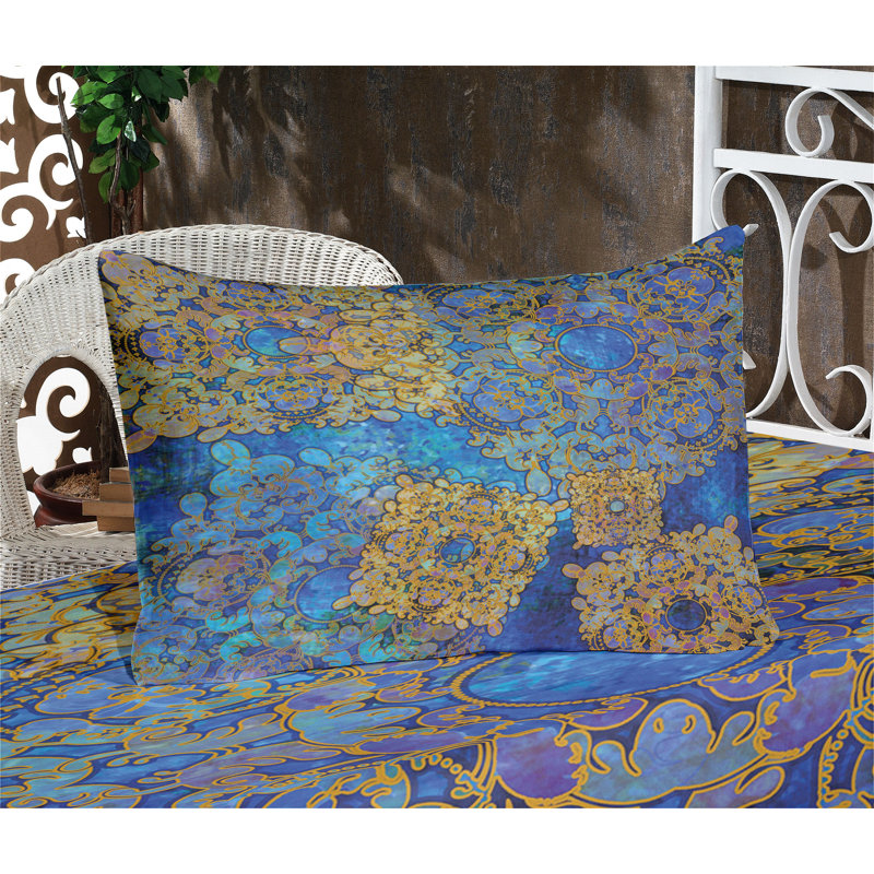Ensemble de drap-housse et taies décoratives Ambesonne, café pâle et bleu, Ensemble de draps pour très grand lit californien