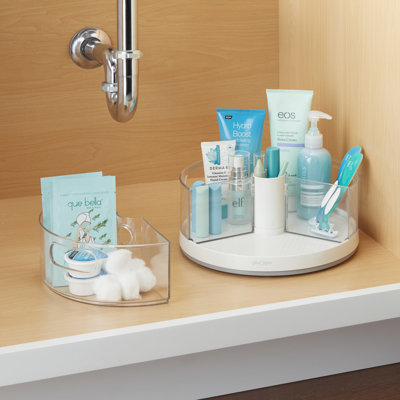 Pantry Organizers YouCopia Crazy Susan Divided Turntable with 3 Removable Bins, Lazy Susan Organizer