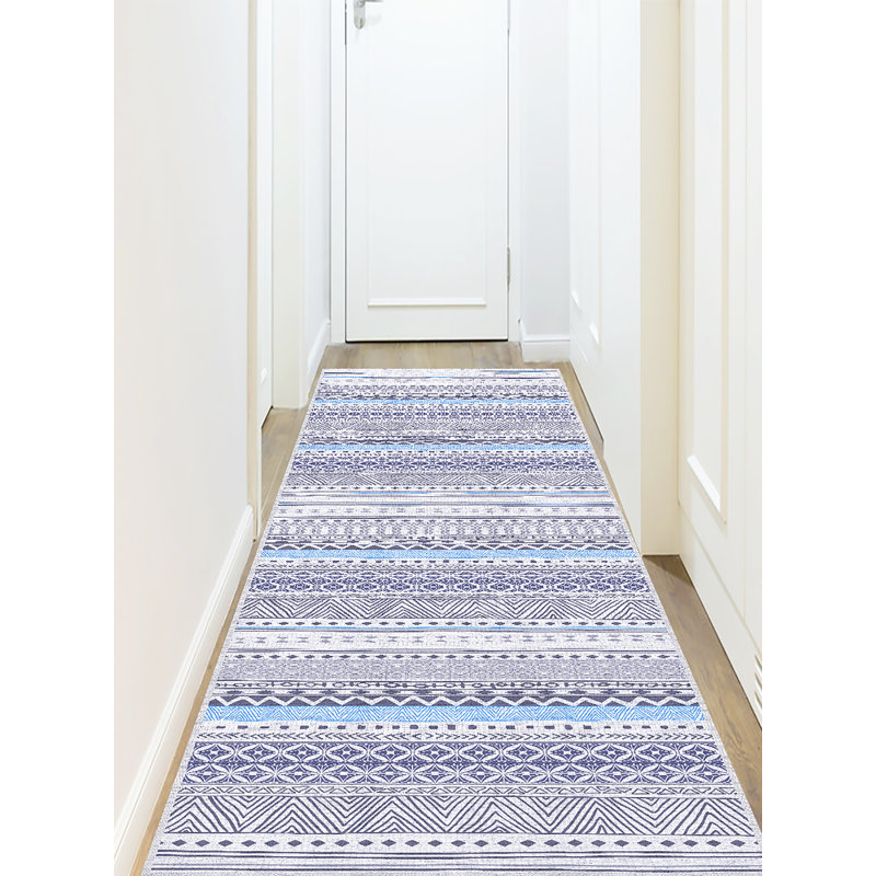 Kristie Tribal Rojo Purple/Blue Indoor/Outdoor Rug, Runner 66 x 250cm