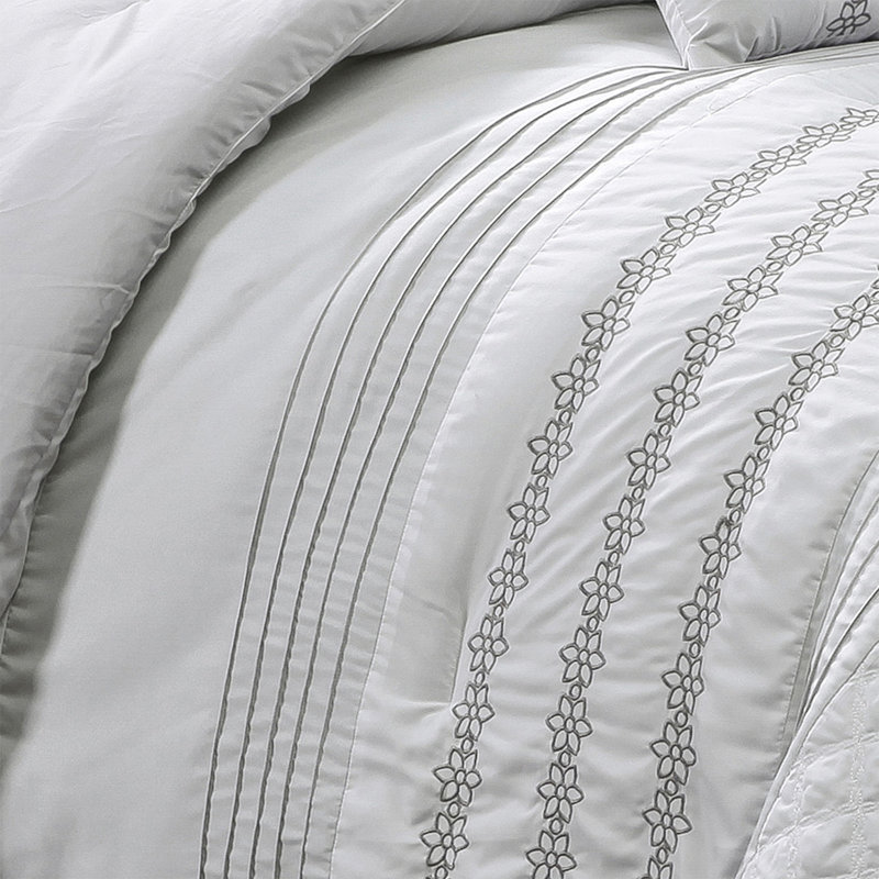 7-Piece Modern Brushed Microfiber Comforter Set - Soft, Luxurious, and Breathable Bedding for a Restful Night's Sleep - Hypoallergenic, Easy Care, and Feather-Like Softness