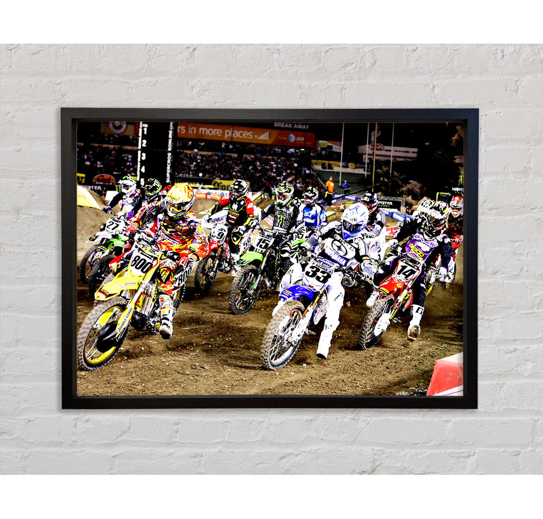 Ama Motorcross - Einzelner Bilderrahmen Kunstdrucke auf Leinwand