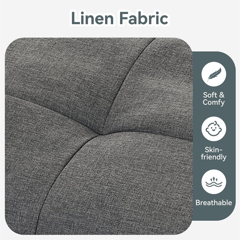 Convertible Futon Sofa Bed with Memory Foam, Gray