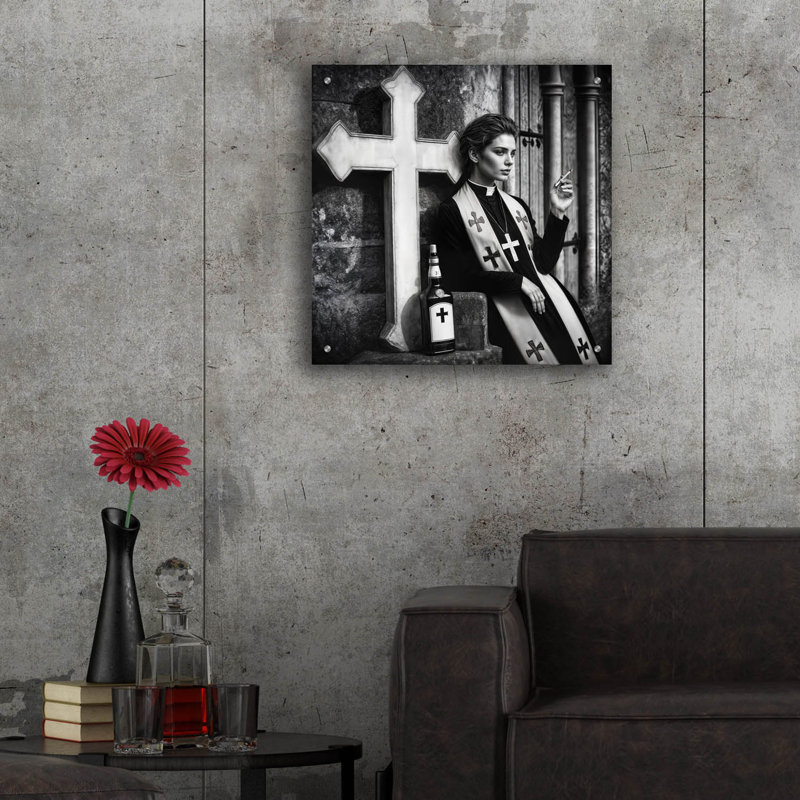 «Religion On Break» par Rey Klimt, art mural en verre acrylique, H 24 po x l 24 po x P 0,2 po
