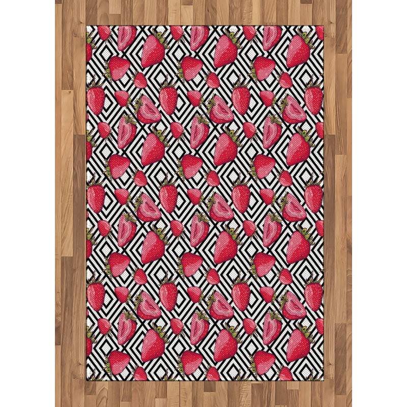 Fruits High Density Long Fiber Poly Threads Decorative Area Rug Carpet, Rectangle 4' x 5'8"