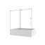 60 po x 63 po, une porte de douche fixe et une porte décalée, de grandes poulies en acier inoxydable 304 de 70 mm avec fonction de fermeture douce réglable, avec nettoyage facile à utiliser et protection anti-déflagrante-118169748