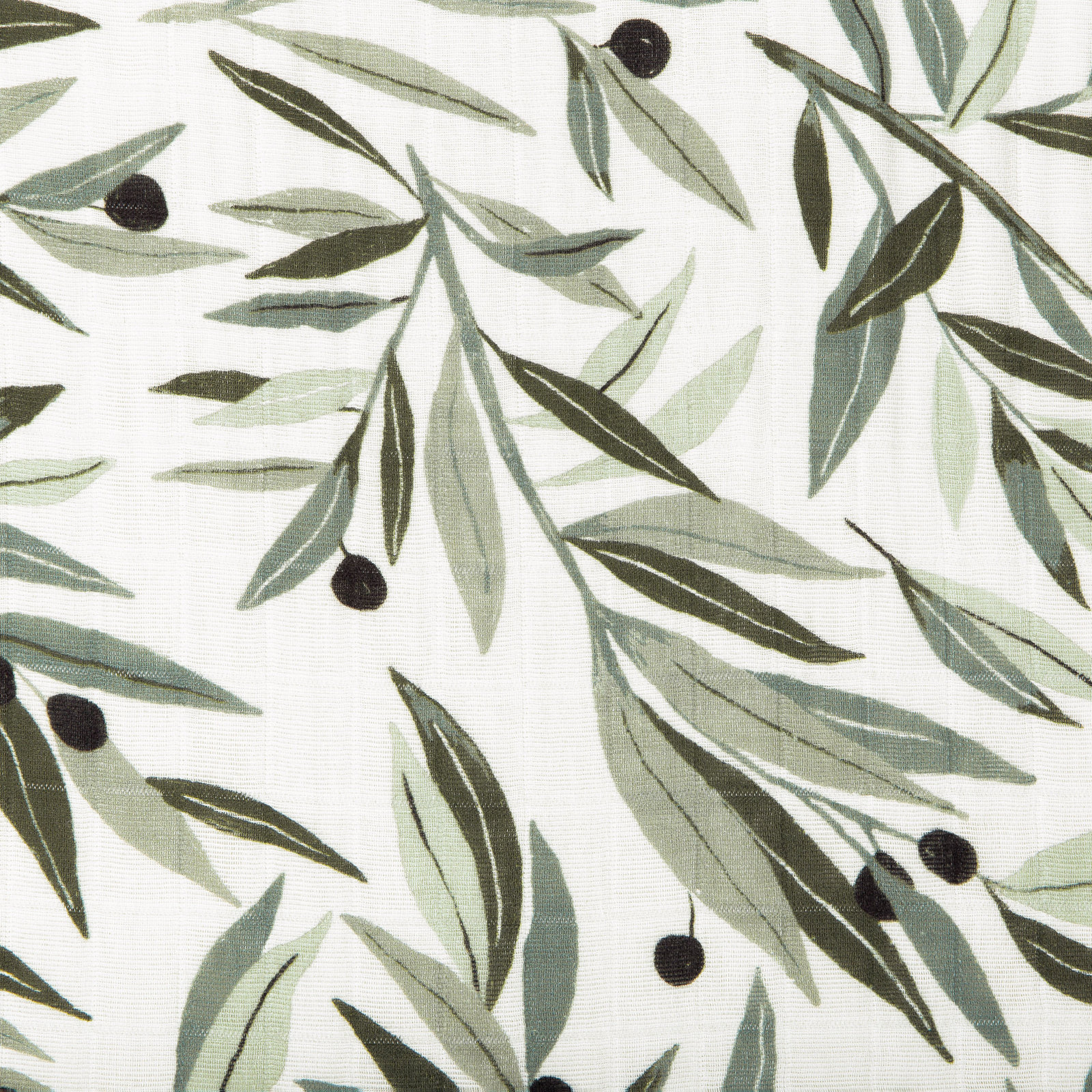 Olive Branches Organic Muslin Midi Crib Sheet