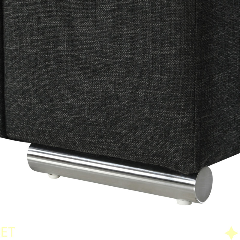 Chaise avec accoudoirs en tissu Gianna, Lin noir