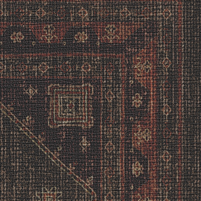 Système de tapis et de coussins lavables 2 pièces Shira Bordeaux, Rectangle 8 pi x 10 pi
