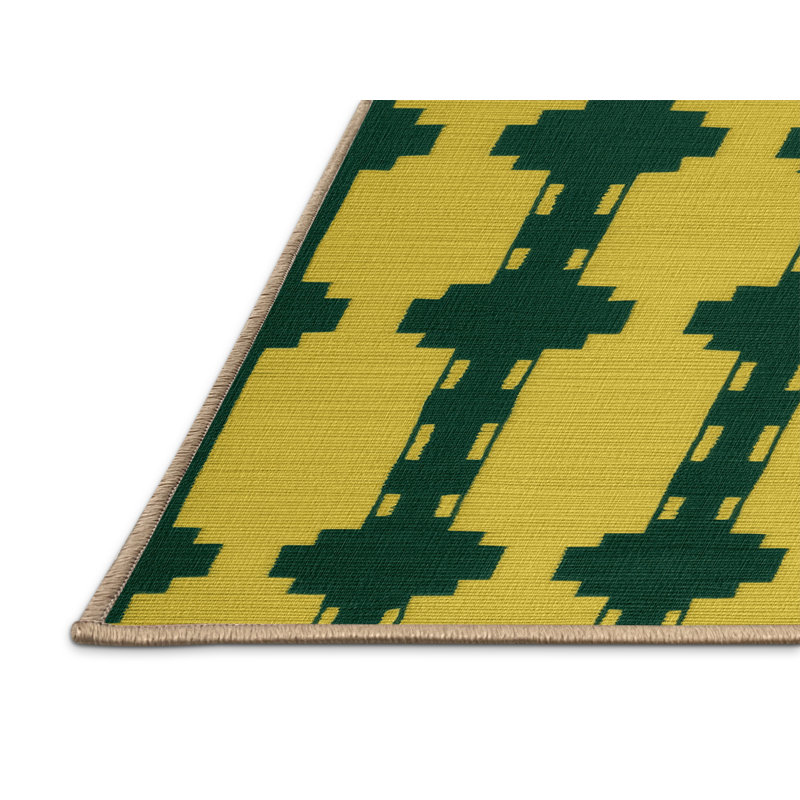 Tapis brun treillis lavable à la machine, Rond 3 pi