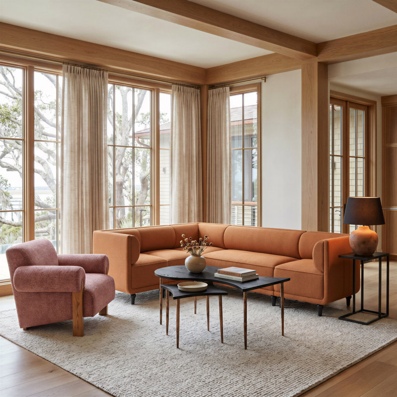 Fauteuil central Malben brun