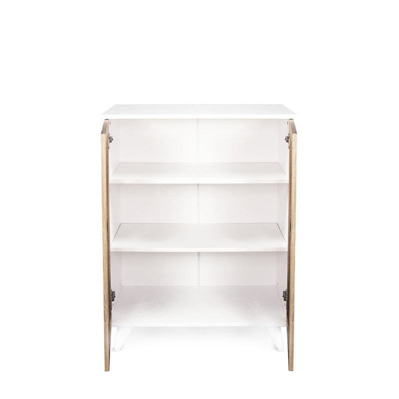 Wood Shoe Stand In Cream Shade - Stable Platform Compartment Cream, Efficient Organization