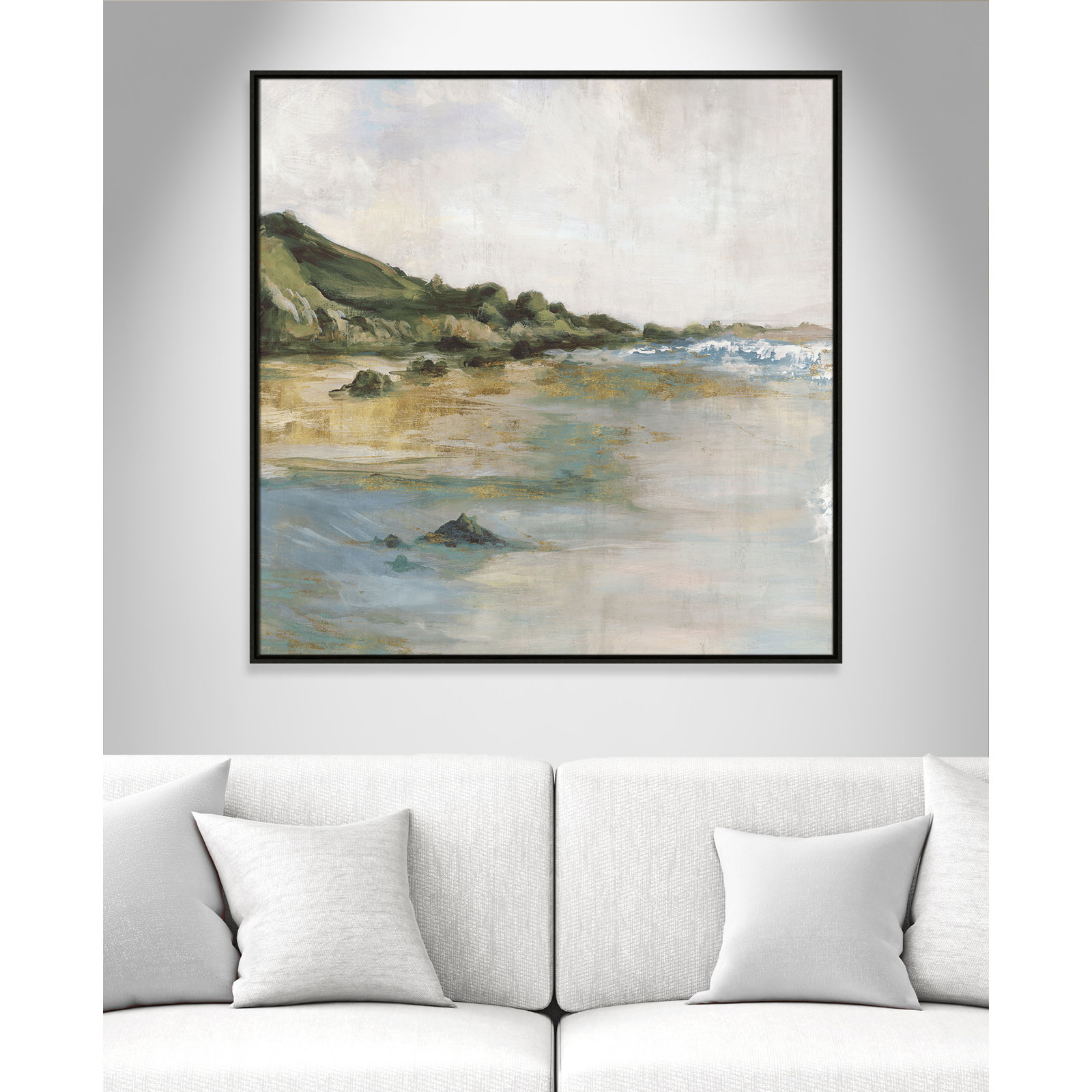 Tide’s Edge Print by , 41.5" H x 41.5" W, Espresso