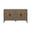 Armoire de chambre antique brune avec 4 portes et tablette réglable pour table d'appoint de salon